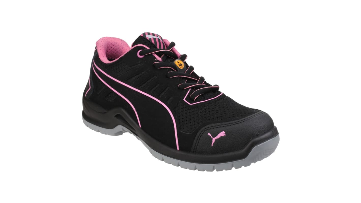 Amblers FUSE TC PINK Unisex Black/Pink Steel Toe Capped Safety Shoes, UK 3, EU 36