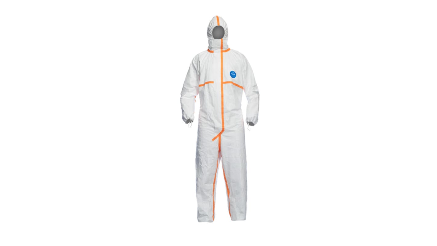 Mono Unisex Tyvek de color Blanco, talla S, propiedades: Resistente a la abrasión, Resistencia al agrietamiento por