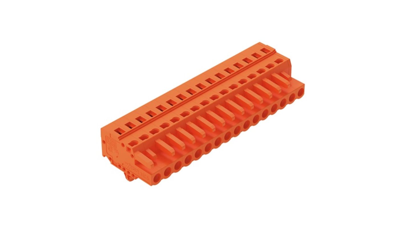 Wago 231 Series Connector, 16-Pole, Female, 16-Way, Snap-In, 16A