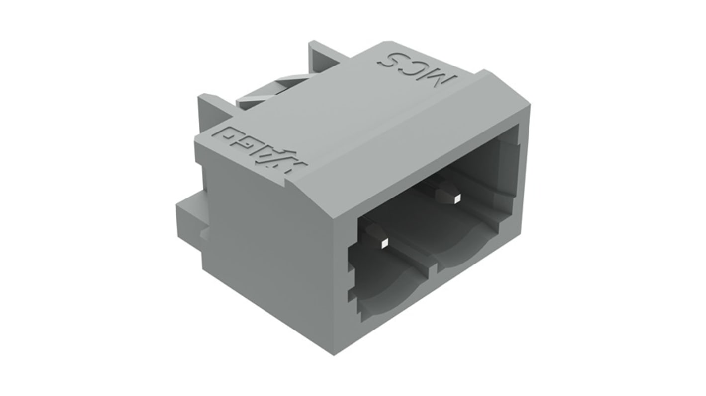 Wago 231 Series Angled PCB Mount PCB Header, 2 Contact(s), 5mm Pitch, 1 Row(s), Shrouded