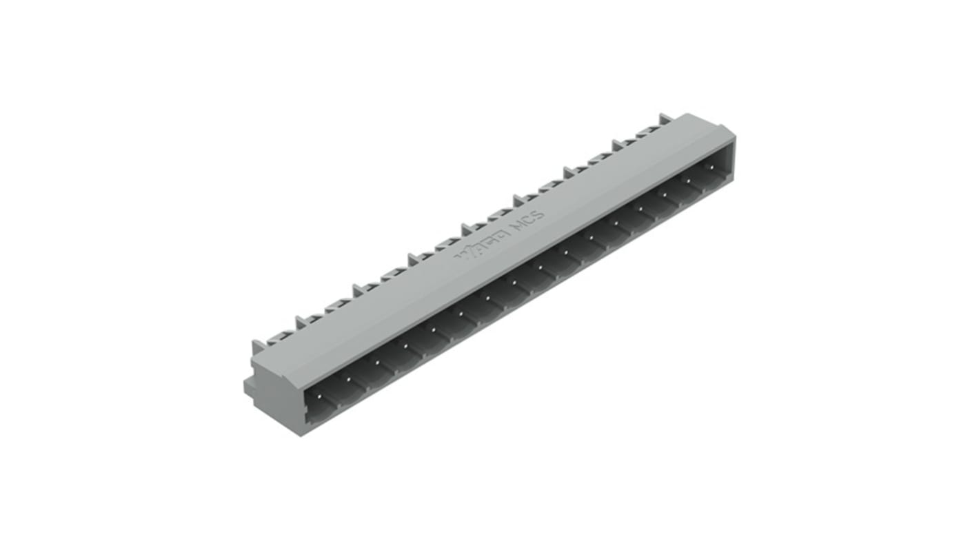 Wago 231 Leiterplatten-Stiftleiste gewinkelt, 16-polig / 1-reihig, Raster 5mm, Ummantelt