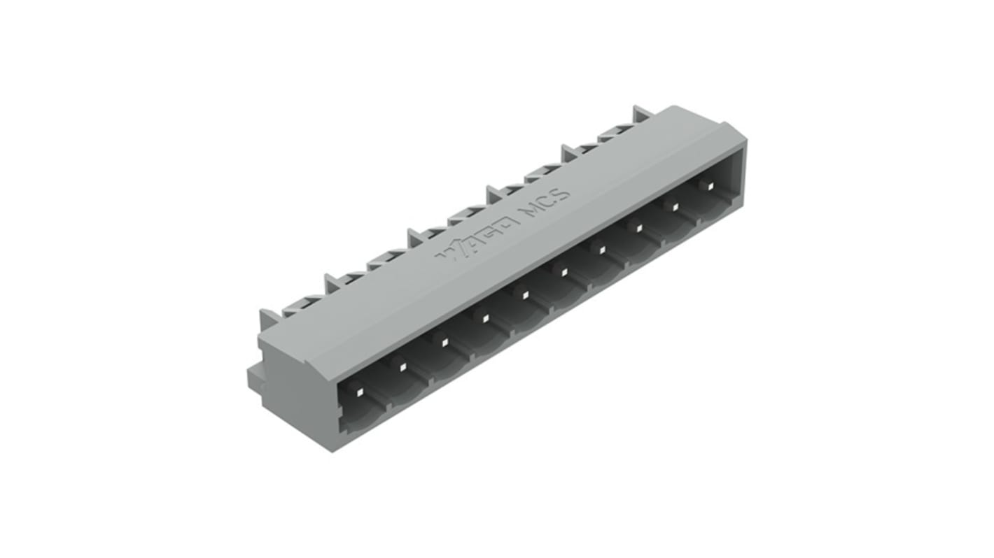 Conector macho para PCB En Ángulo Wago serie 231 de 10 vías, 1 fila, paso 5mm, Montaje en PCB