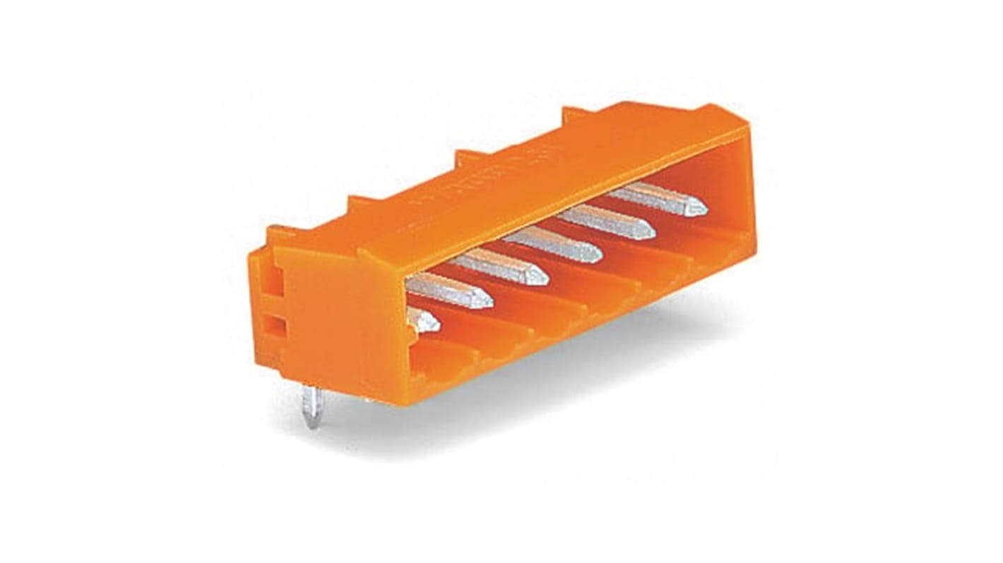 Wago 231 Series Straight PCB Mount PCB Header, 5 Contact(s), 5.08mm Pitch, 1 Row(s), Shrouded