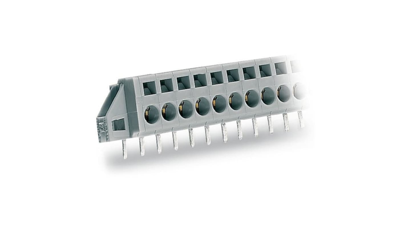 Wago 231 Series PCB Terminal Block, 9-Contact, 5mm Pitch, PCB Mount, 1-Row, Cage Clamp Termination