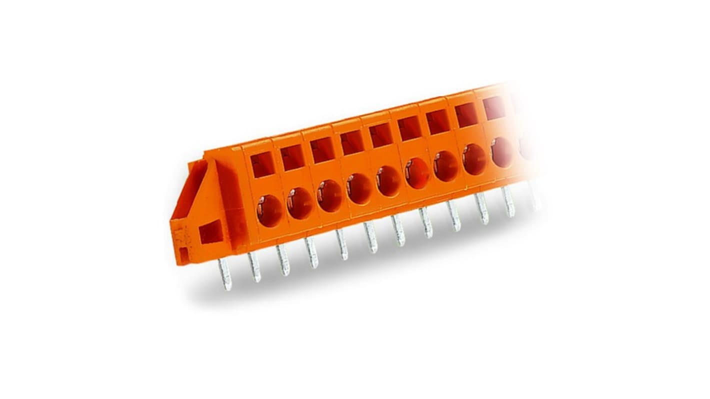 Wago 231 Series PCB Terminal Block, 9-Contact, 5.08mm Pitch, PCB Mount, 1-Row, Cage Clamp Termination