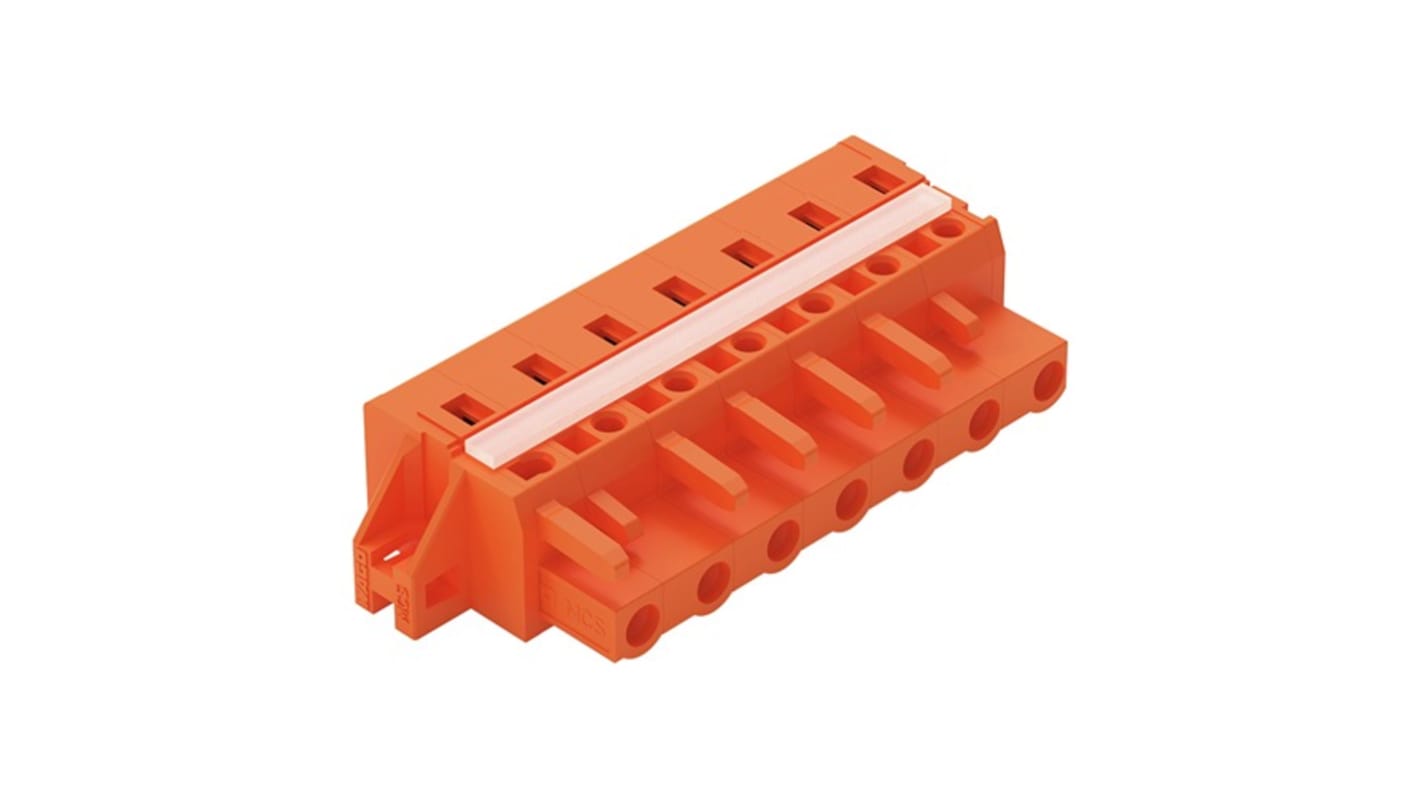 Wago 231 Series Connector, 7-Pole, Female, 7-Way, Snap-In, 16A