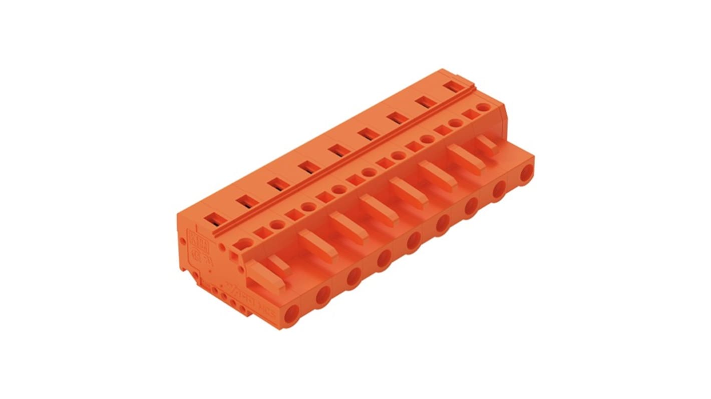 Wago 231 Series Connector, 9-Pole, Female, 9-Way, Snap-In, 16A