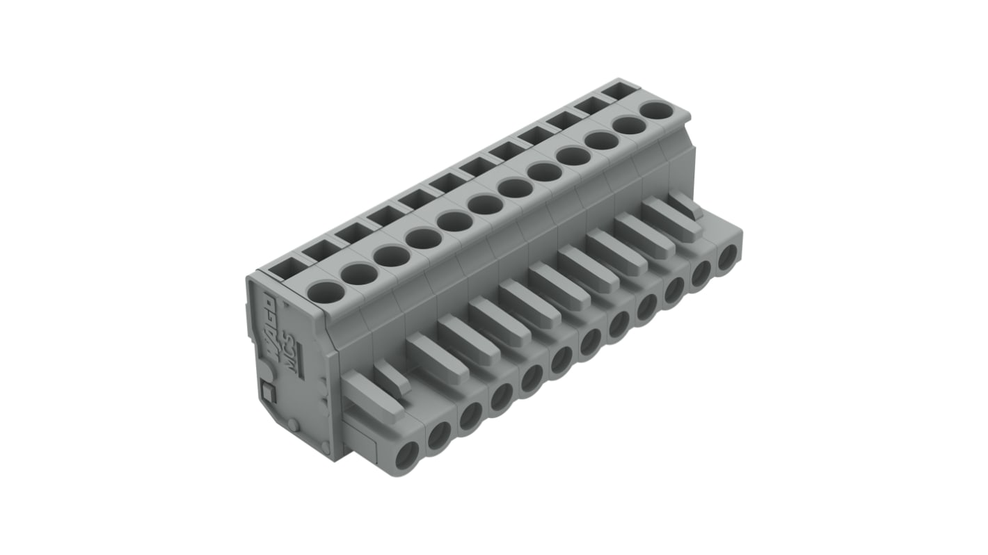 Wago 232 Series Connector, 12-Pole, Female, 12-Way, Snap-In, 14A
