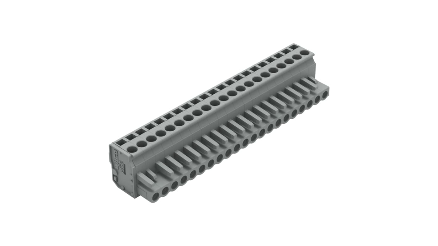 Wago 232 Series Connector, 21-Pole, Female, 21-Way, Snap-In, 14A