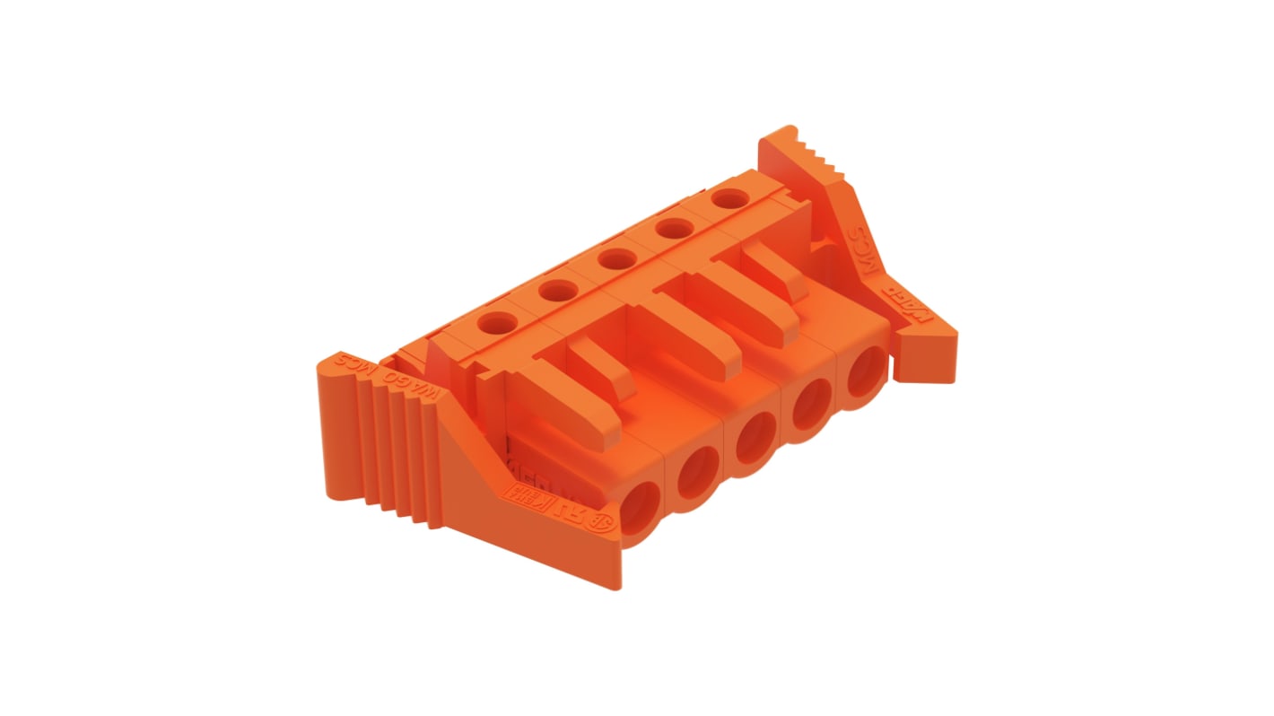 Wago 232 Series Angled PCB Mount PCB Header, 5-Contact, 1-Row, 5.08mm Pitch, Solder Termination