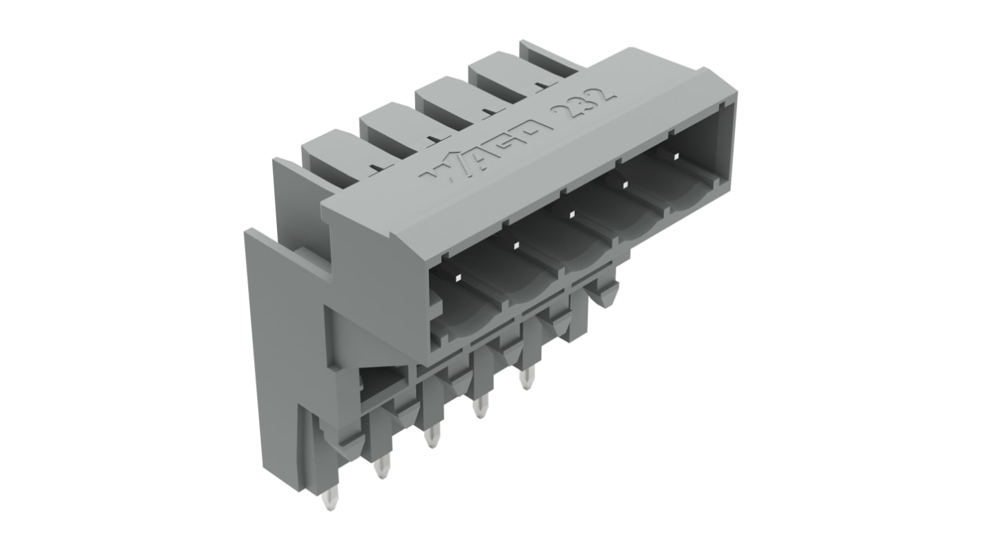 File di contatti PCB Wago, 5 vie, 1 fila, passo 5mm