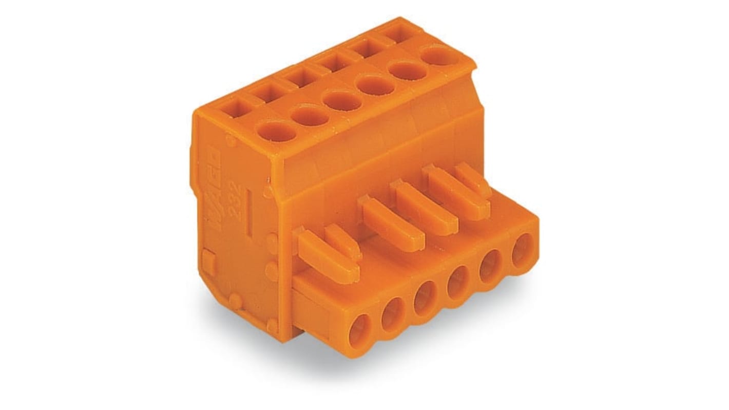 Wago 232 Series Connector, 8-Pole, Female, 8-Way, Plug-In, 15A