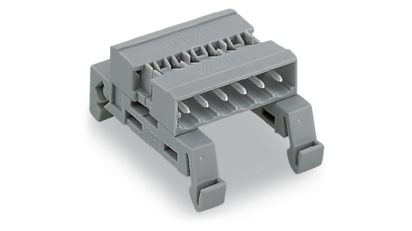 Wago 5mm Pitch 6 Way Horizontal Pluggable Terminal Block, Pin Header, DIN Rail Mount, Wire Termination