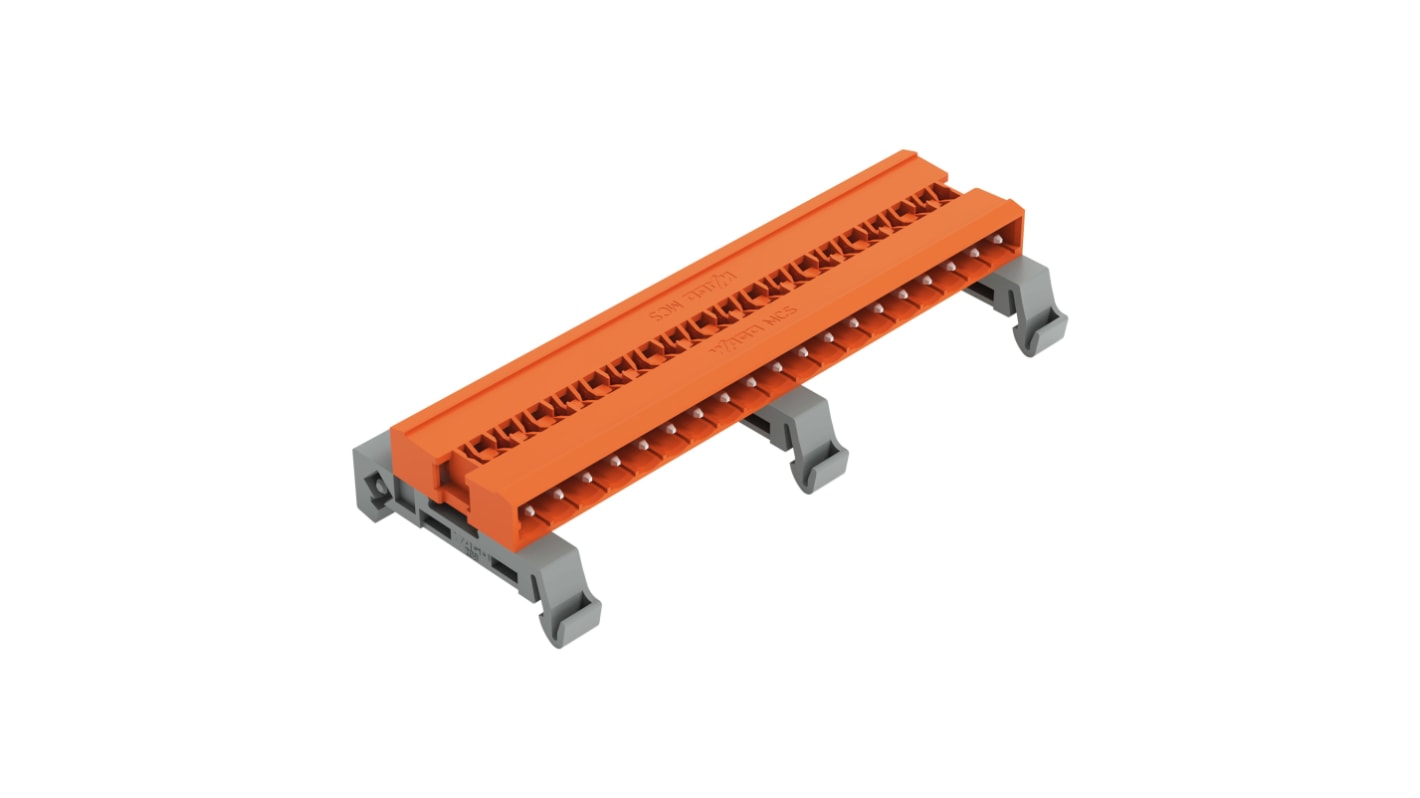 Wago 5.08mm Pitch 19 Way Horizontal Pluggable Terminal Block, Pin Header, DIN Rail Mount, Pin Termination