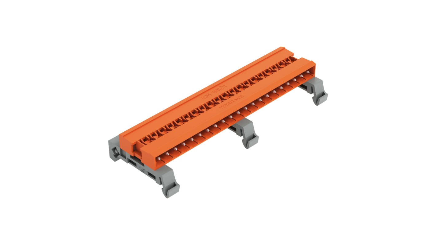 Wago 5.08mm Pitch 21 Way Horizontal Pluggable Terminal Block, Pin Header, DIN Rail Mount, Pin Termination