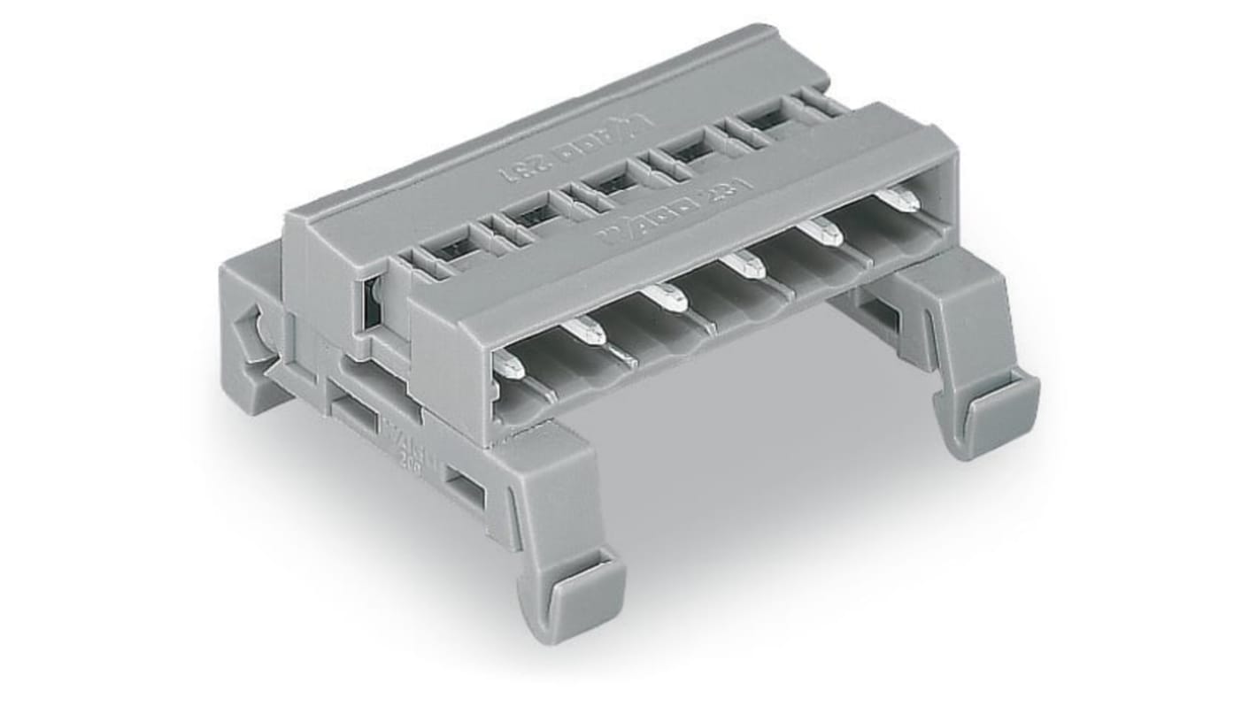 Wago 7.5mm Pitch 3 Way Horizontal Pluggable Terminal Block, Pin Header, DIN Rail Mount, Wire Termination