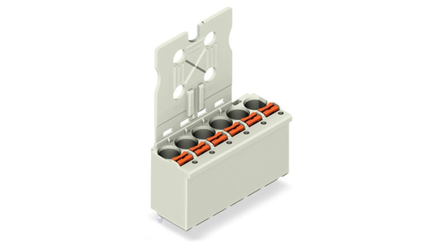 Wago 2092 Series Straight Push-In PCB Connector, 2-Contact, 1-Row, 5mm Pitch, Cage Clamp Termination