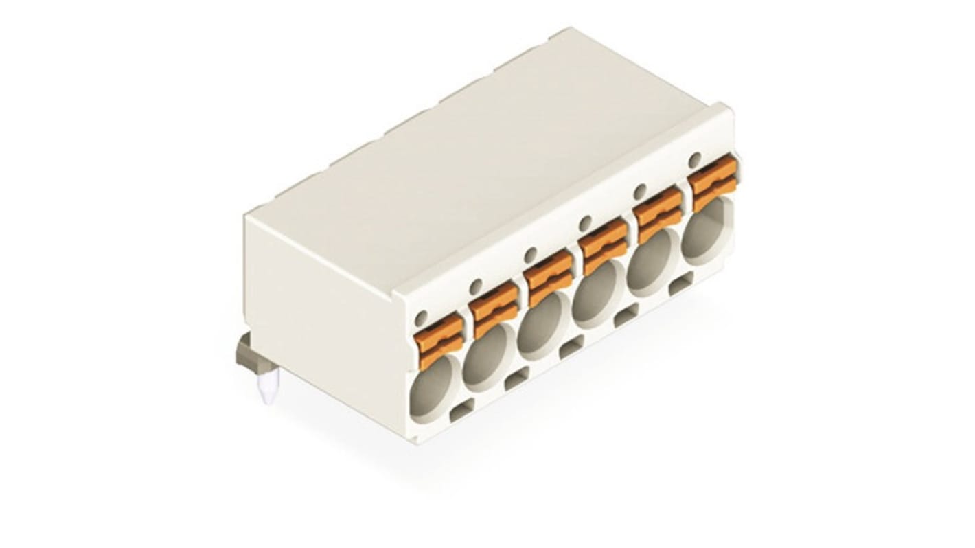 Conector de PCB En Ángulo Wago serie 2092, de 4 vías en 1 fila, paso 5mm, Encaje a presión, para soldar