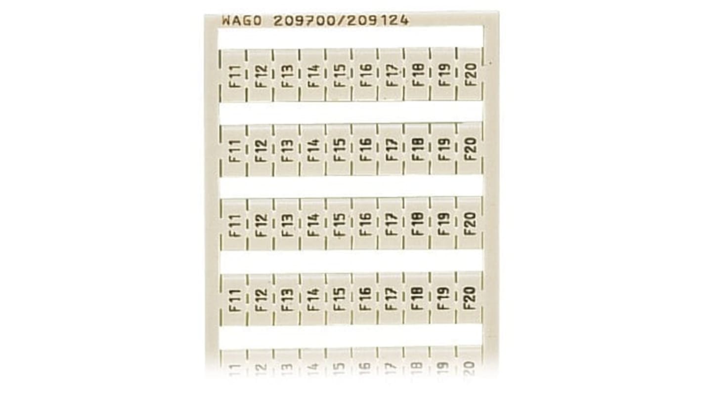 Wago, 209 Marker Card for use with  for use with Terminal Blocks