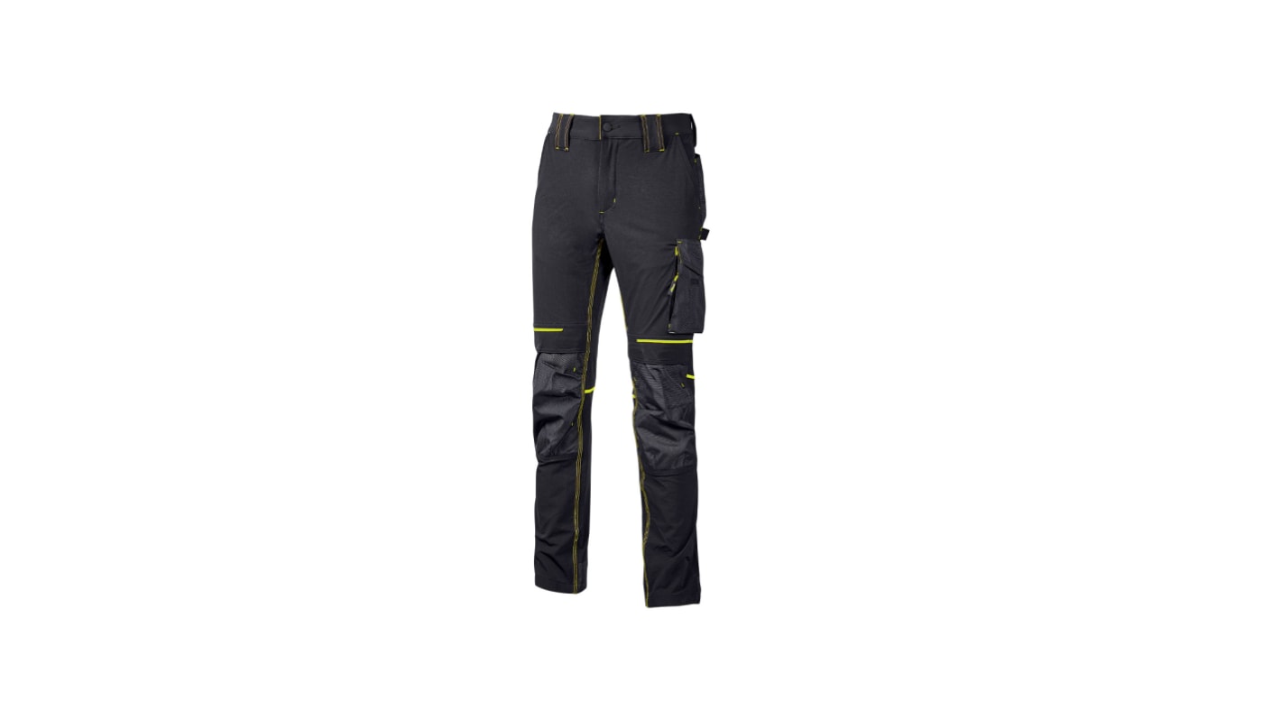 U Group Performance Black Unisex's 10% Spandex, 90% Nylon Breathable, Water Repellent Trousers 34 → 38in, 90