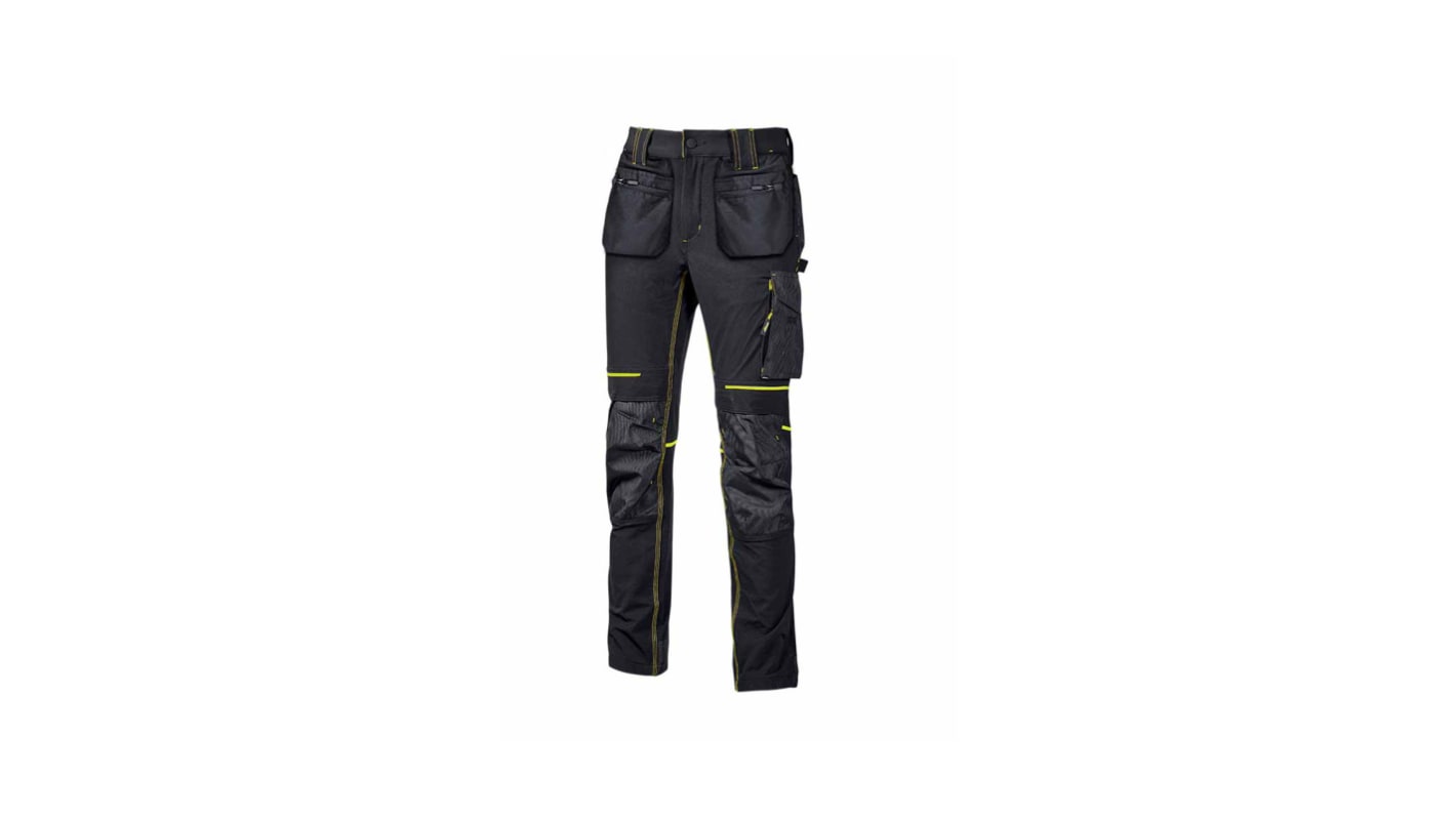 U Group Performance Black Men's 10% Spandex, 90% Nylon Breathable, Water Repellent Trousers 42 → 45in, 106