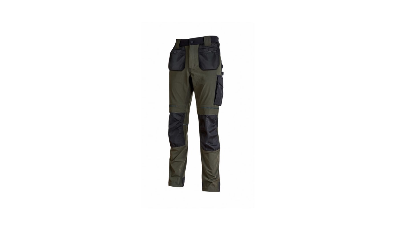 U Group Performance Green Men's 10% Spandex, 90% Nylon Breathable, Water Repellent Trousers 51 → 53in, 130