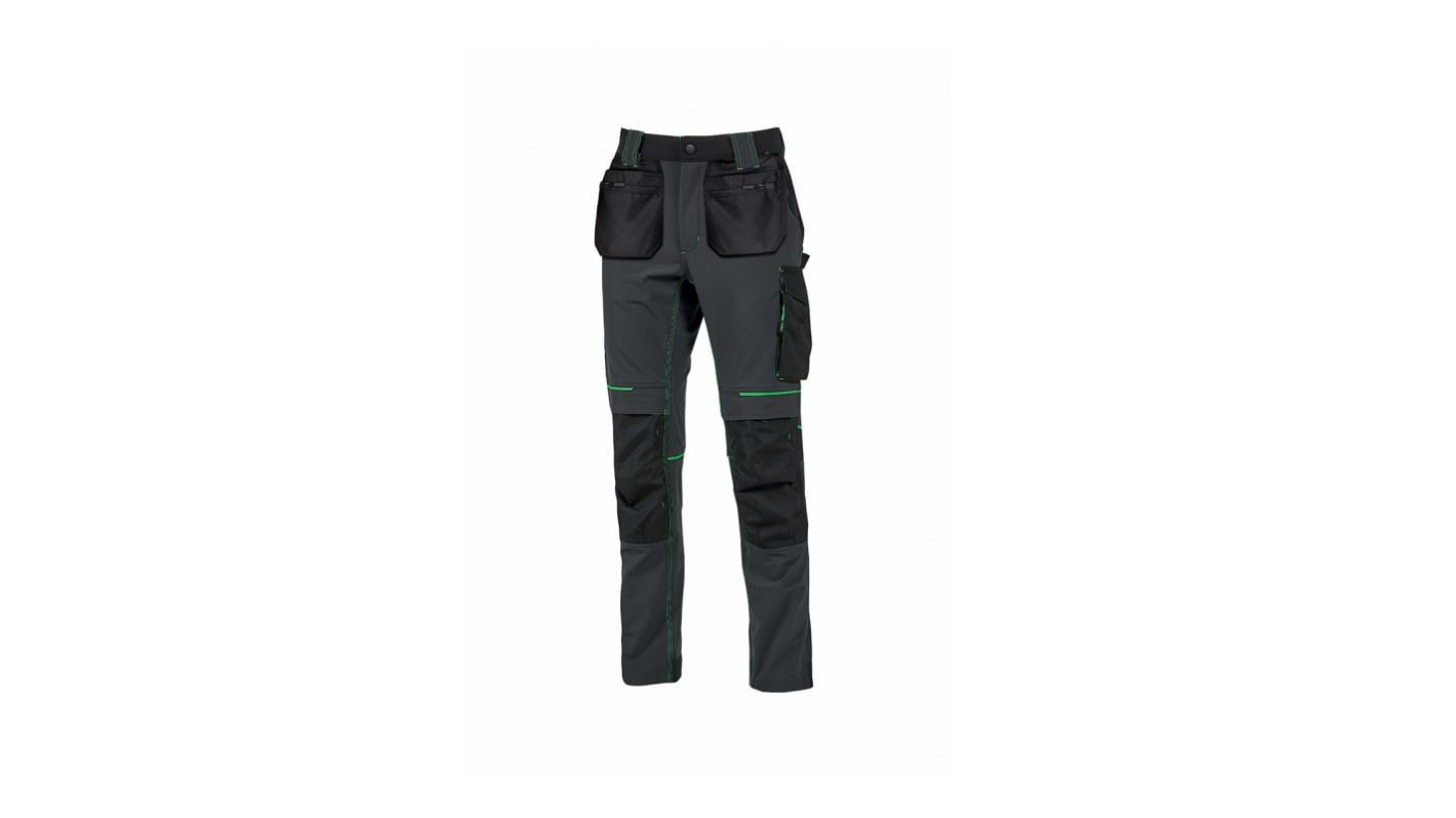 U Group Performance Herren Hose, 10 % Spandex, 90 % Nylon Asphalt-Grau-Grün, Größe 90 → 98cm / 34 →