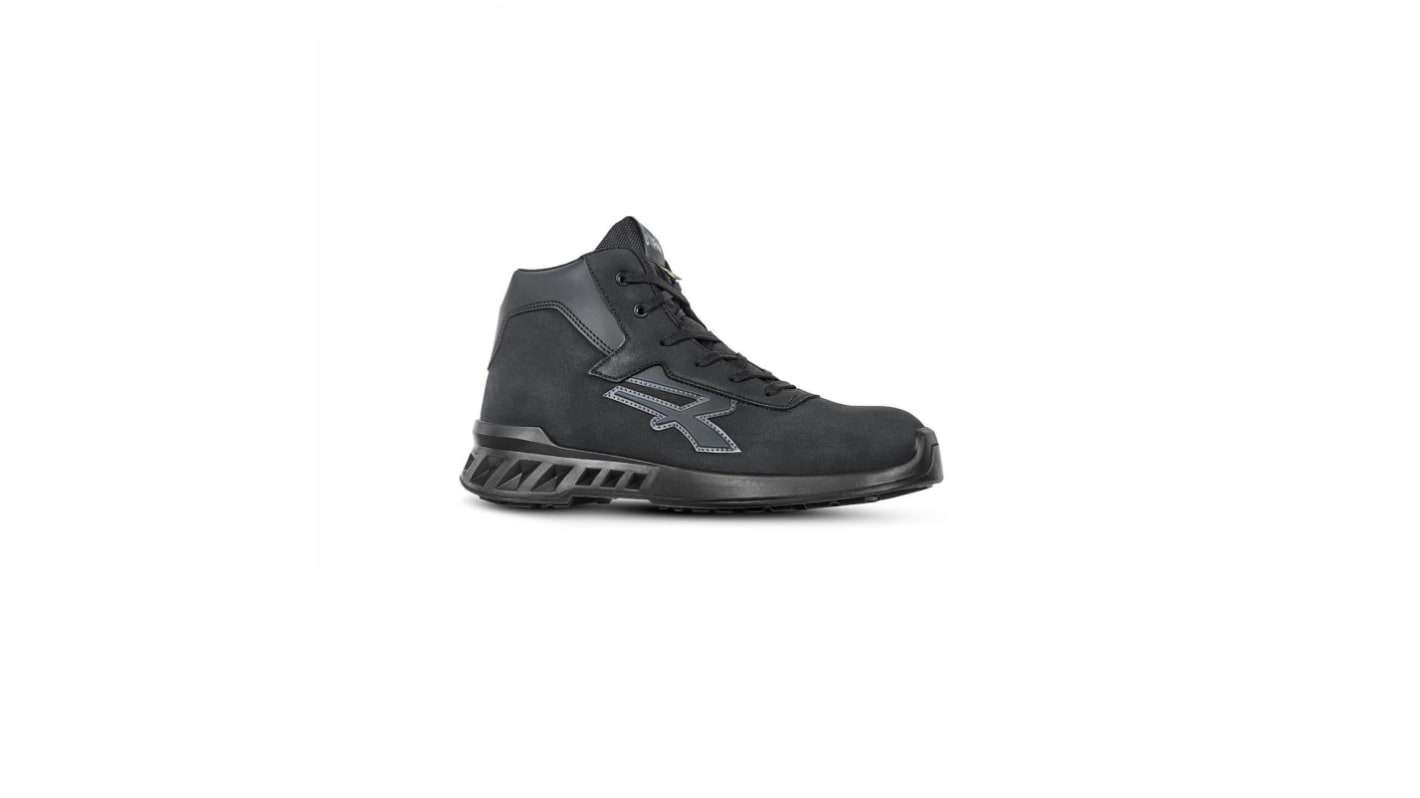 U Group RED LEVE Unisex Black Aluminium Toe Capped Safety Shoes, UK 2, EU 35