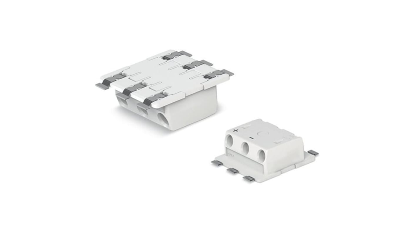 Wago 2070 Series PCB Terminal Block, 3-Contact, 6.5mm Pitch, Surface Mount, 1-Row, Push-In Cage Clamp Termination