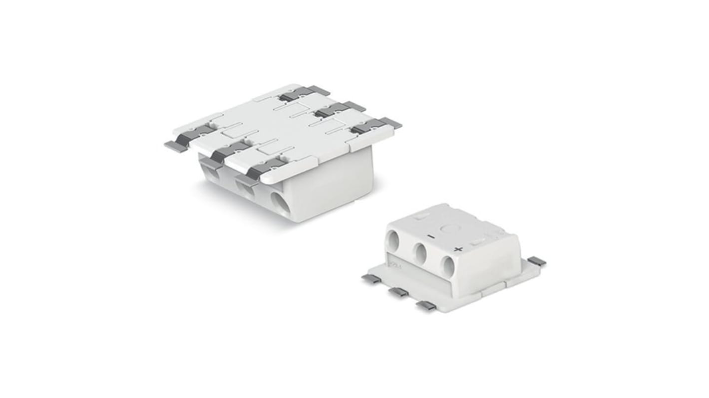 Wago 2070 Series PCB Terminal Block, 3-Contact, 6.5mm Pitch, Surface Mount, 1-Row, Push-In Cage Clamp Termination