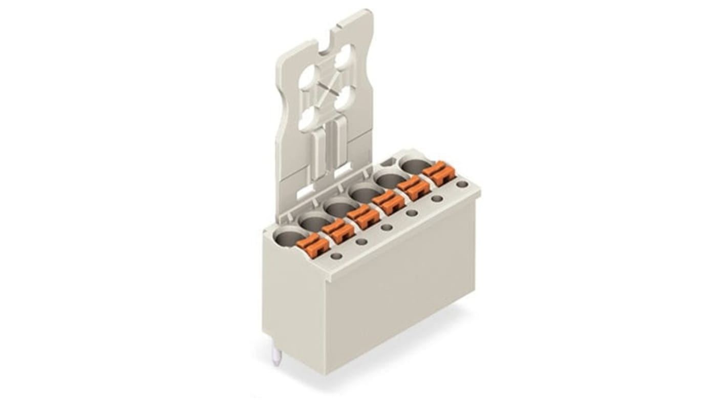 Wago 2091 Series Straight Push-In PCB Connector, 3-Contact, 1-Row, 3.5mm Pitch, Solder Pin Termination