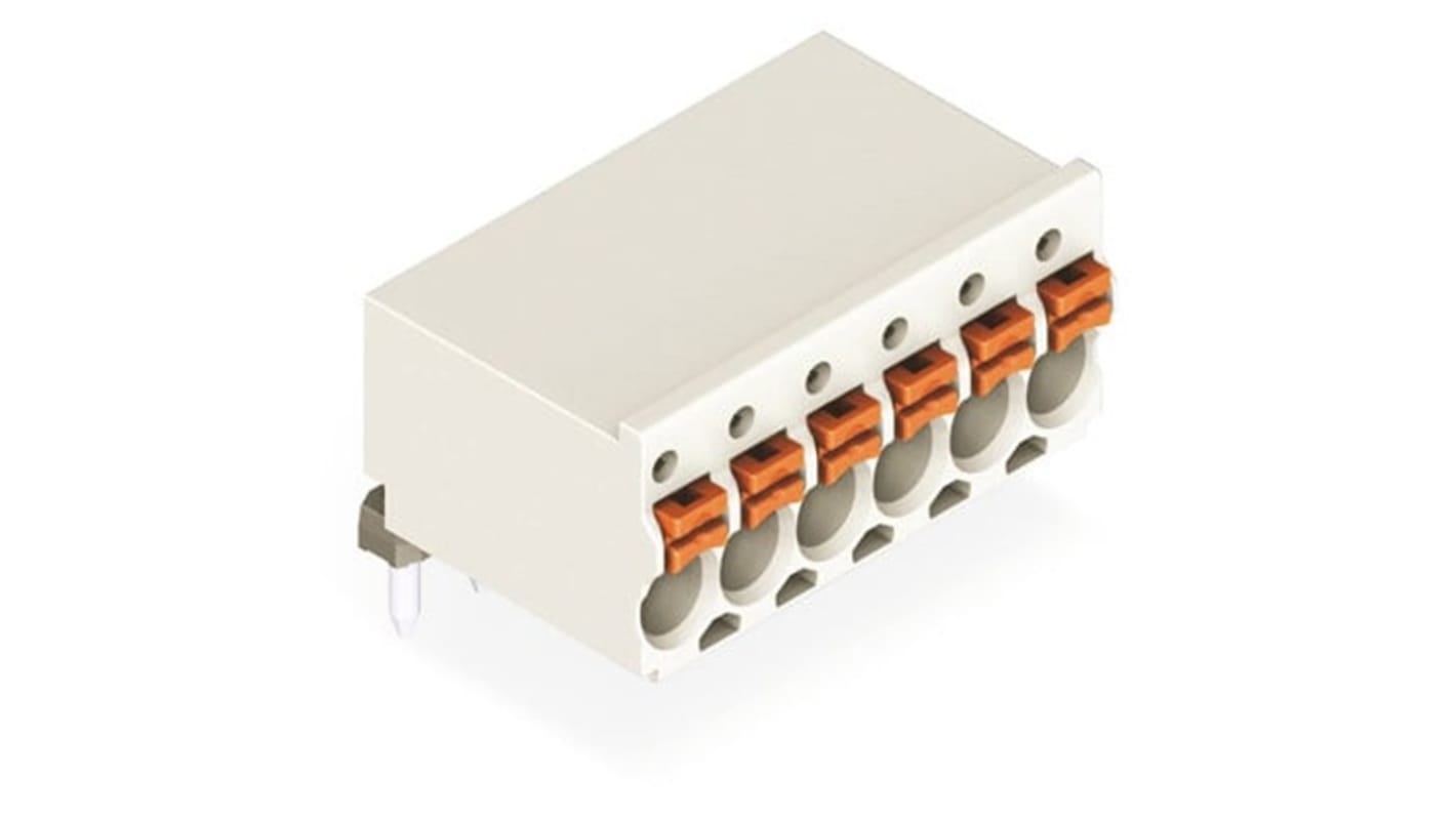 Conector de PCB En Ángulo Wago serie 2091, de 8 vías en 1 fila, paso 3.5mm, Encaje a presión, para soldar