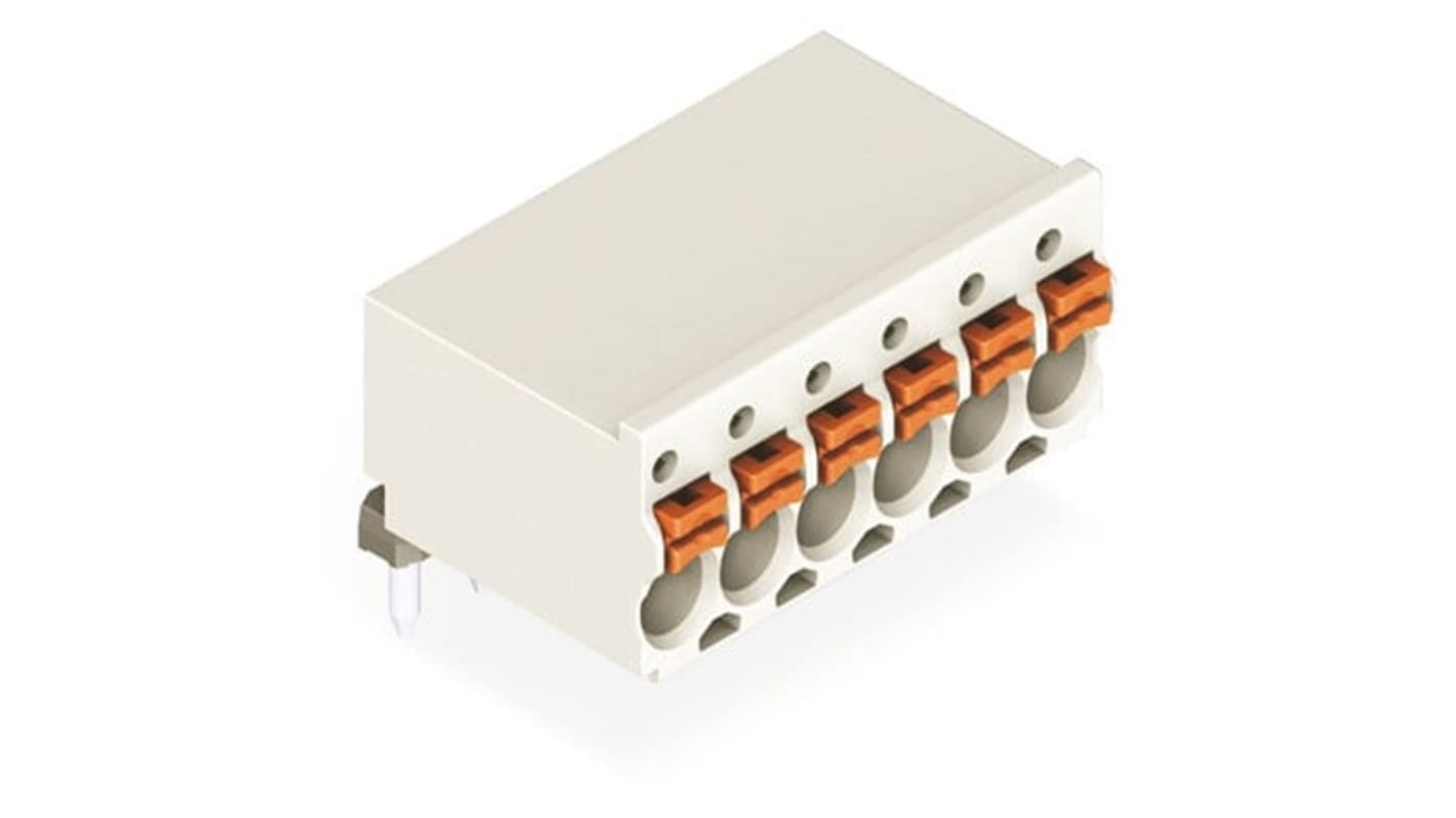 File di contatti PCB Wago, 12 vie, 1 fila, passo 3.5mm, Montaggio PCB