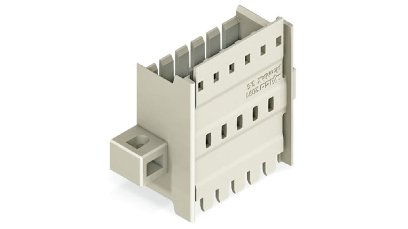 Wago Panel Feedthrough Male Connector Male 4-Port 4-Position, 2091-1634/024-000