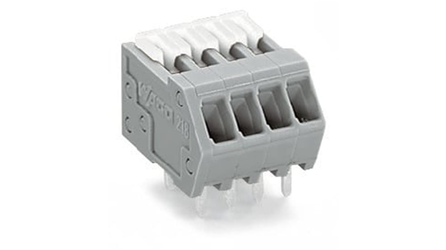 Wago 218 Series PCB Terminal Block, 16-Contact, 2.54mm Pitch, Through Hole Mount, 1-Row, Cage Clamp Termination