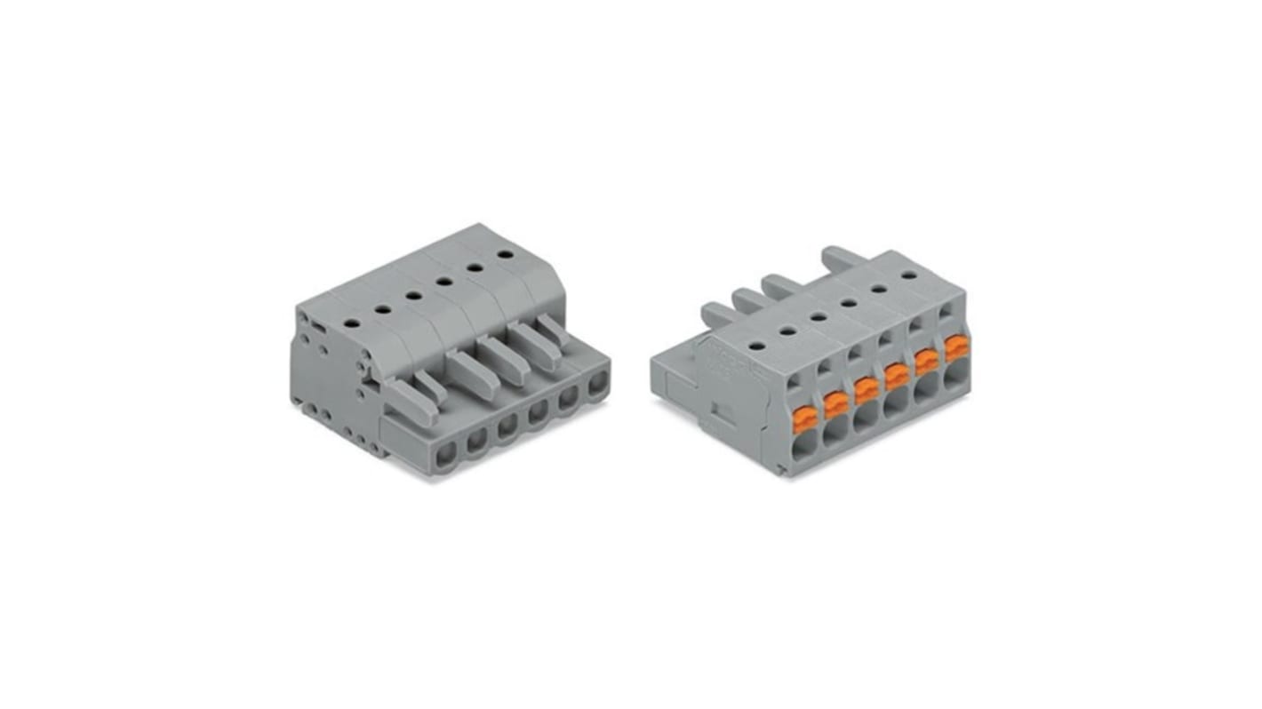 Wago 2231 Series Pluggable Connector, 8-Pole, Female, 8-Way, Snap-In, 16A