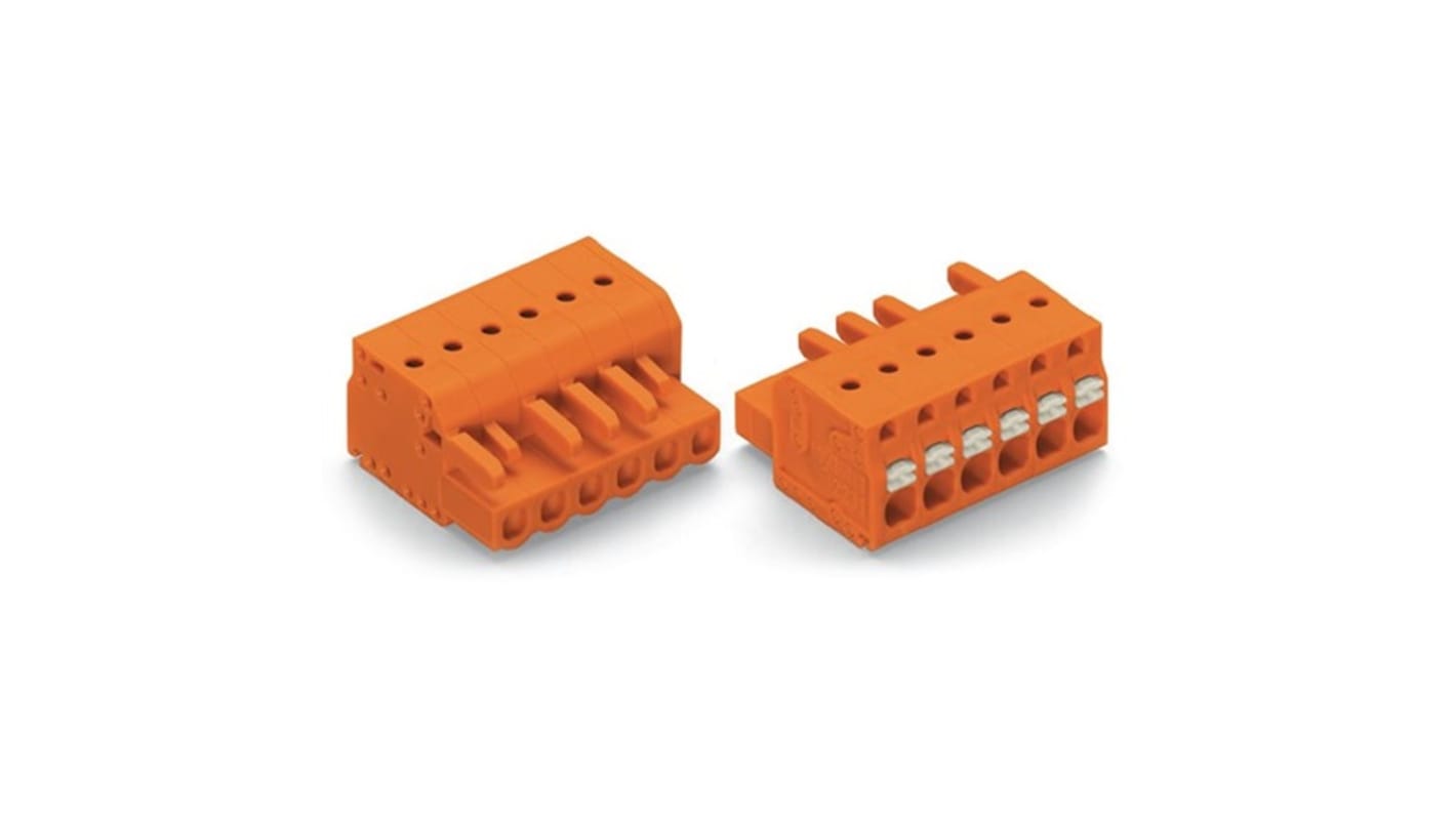 Wago 2231 Series Connector, 2-Pole, Female, 2-Way, Push-In, 16A