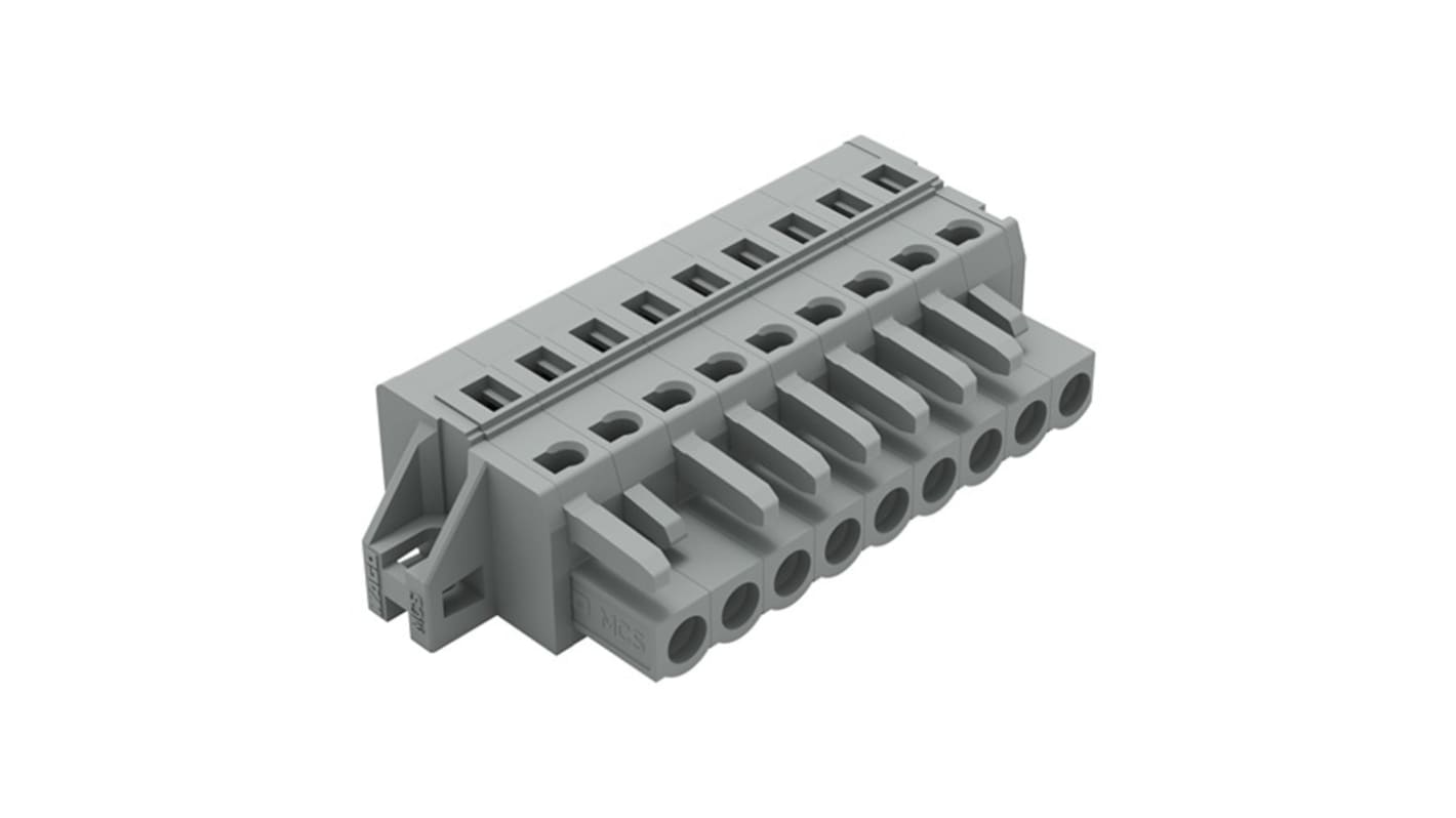 Wago 231 Series Connector, 9-Pole, Female, 9-Way, Feed Through, 16A