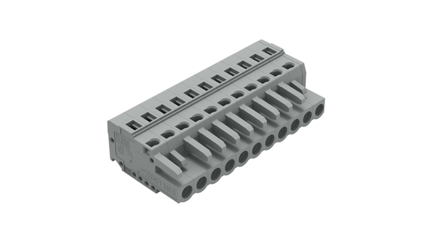 Wago 231 Series Pluggable Connector, 11-Pole, Female, 11-Way, Plug-In, 16A