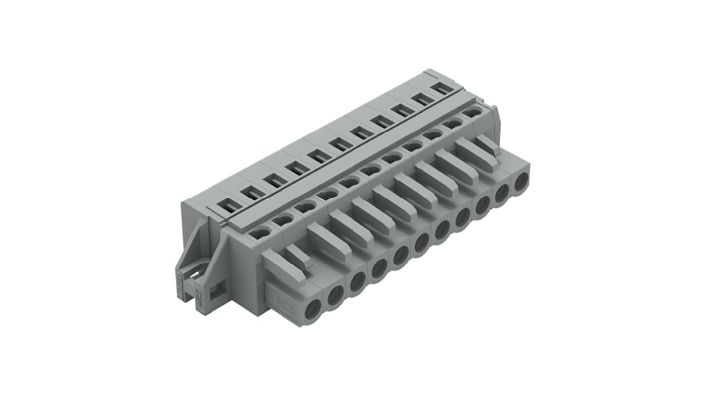 Wago 231 Series Connector, 11-Pole, Female, 11-Way, Feed Through, 16A