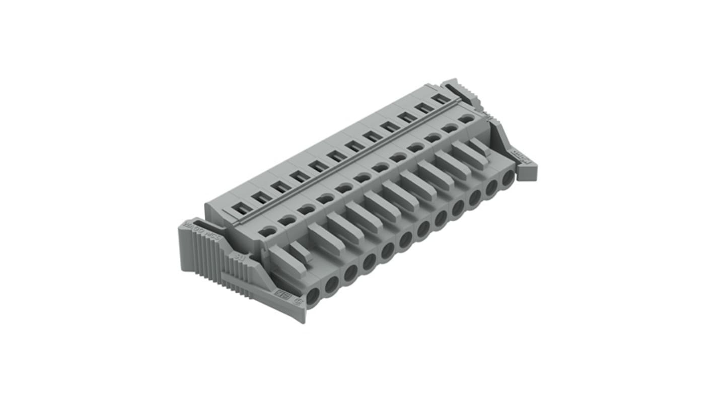 Wago 231 Series Connector, 12-Pole, Female, 12-Way, Snap-In, 16A