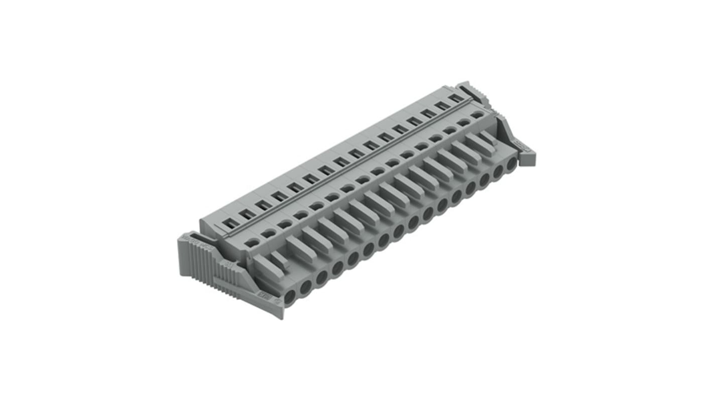 Wago 231 Series Connector, 16-Pole, Female, 16-Way, Snap-In, 16A