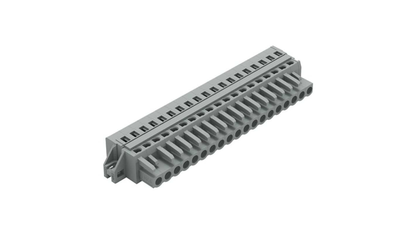 Wago 231 Series Connector, 19-Pole, Female, 19-Way, Feed Through, 16A