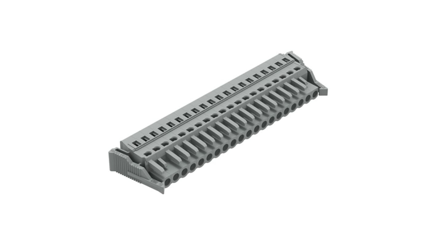 Wago 231 Series Connector, 20-Pole, Female, 20-Way, Snap-In, 16A