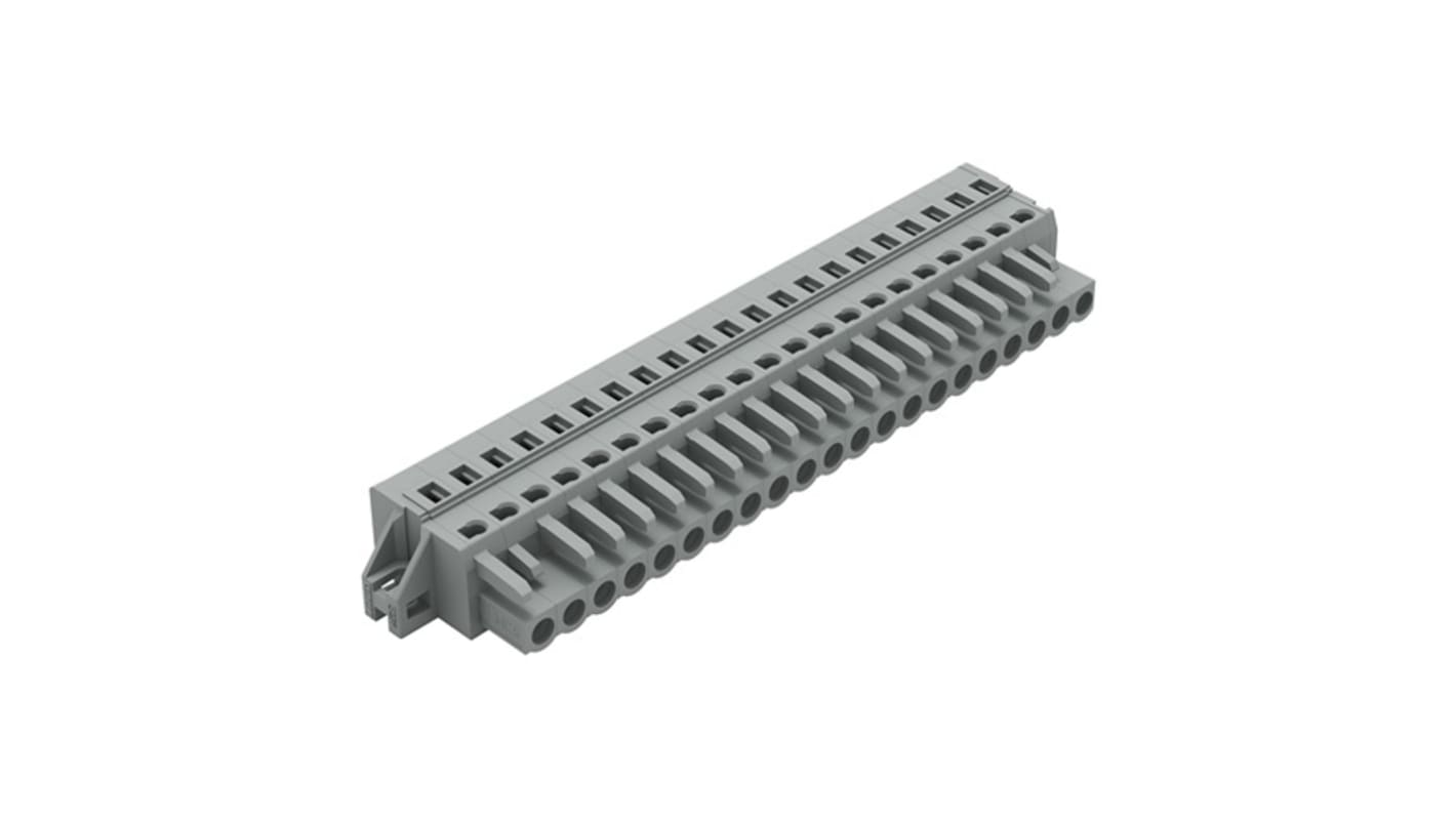 Wago 231 Series Connector, 21-Pole, Female, 21-Way, Feed Through, 16A