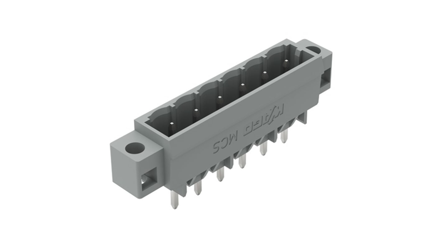 Wago 基板接続用ピンヘッダ 6極 5mm 1列 231-136/040-000