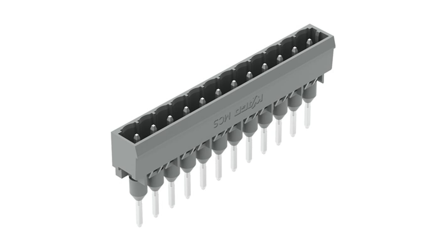 Wago 231 Series Straight DIN Rail Mount PCB Connector, 12 Contact(s), 5mm Pitch, 1 Row(s), Shrouded
