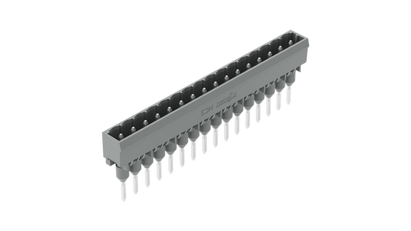 Wago 231 Series Straight DIN Rail Mount PCB Connector, 16 Contact(s), 5mm Pitch, 1 Row(s), Shrouded