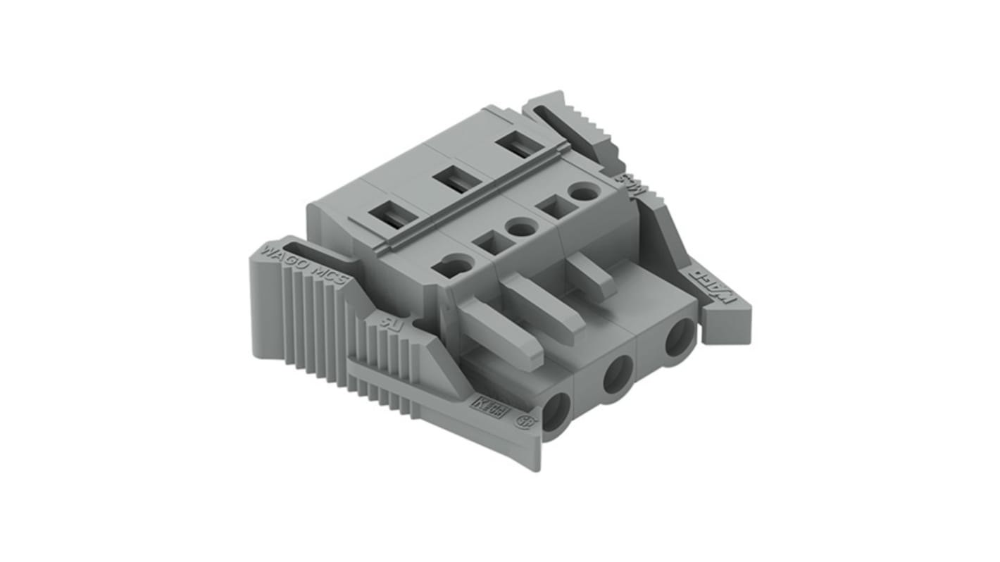 Wago 231 Series Connector, 3-Pole, Female, 3-Way, Snap-In, 15A