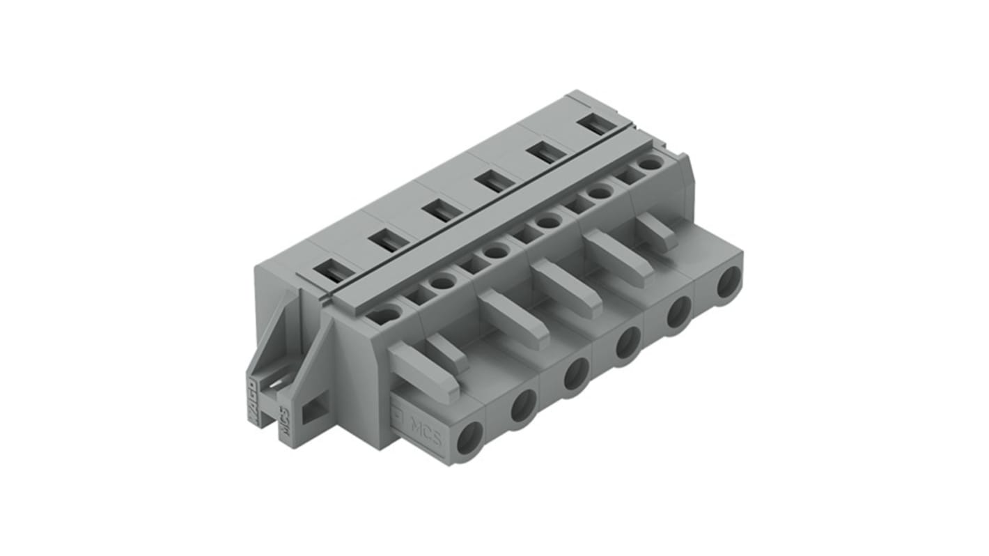 Wago 231 Series Connector, 6-Pole, Female, 6-Way, Cable Mount, 15A